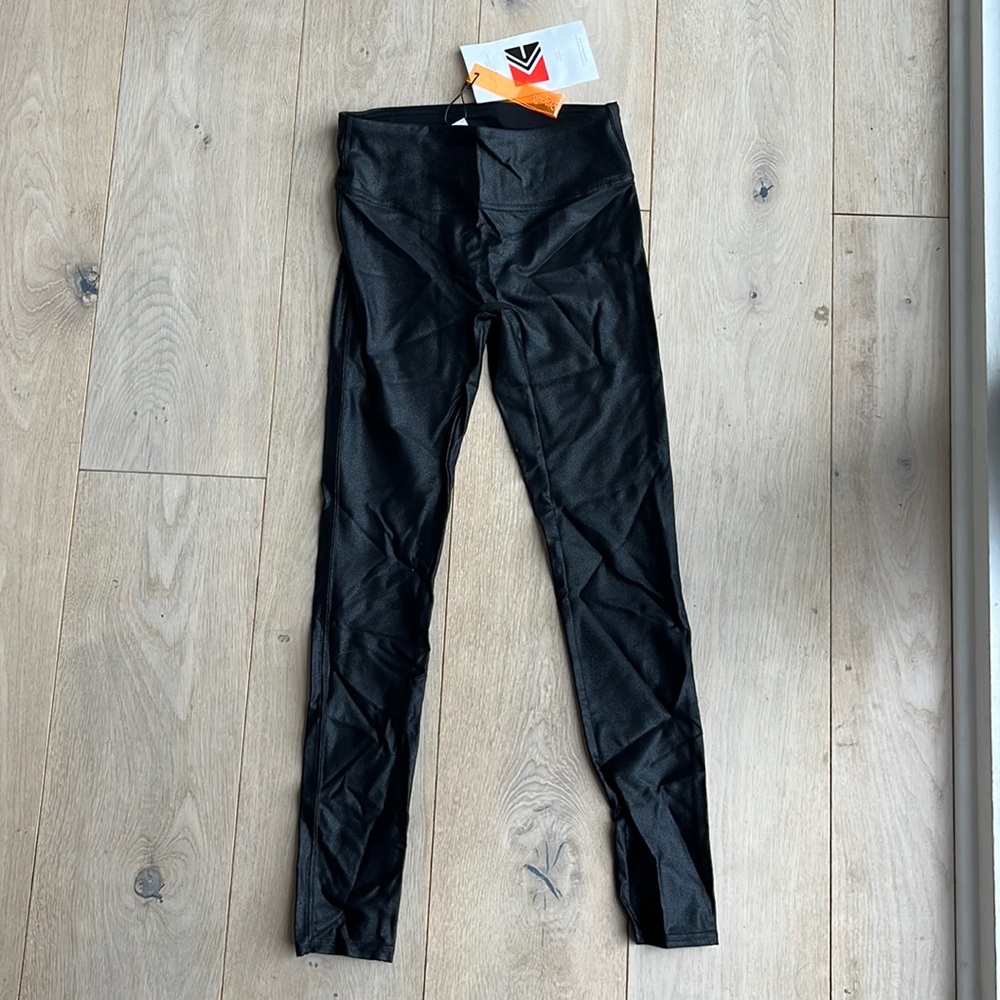 Retro Gong Women’s Faux Leather Pants Black Size S